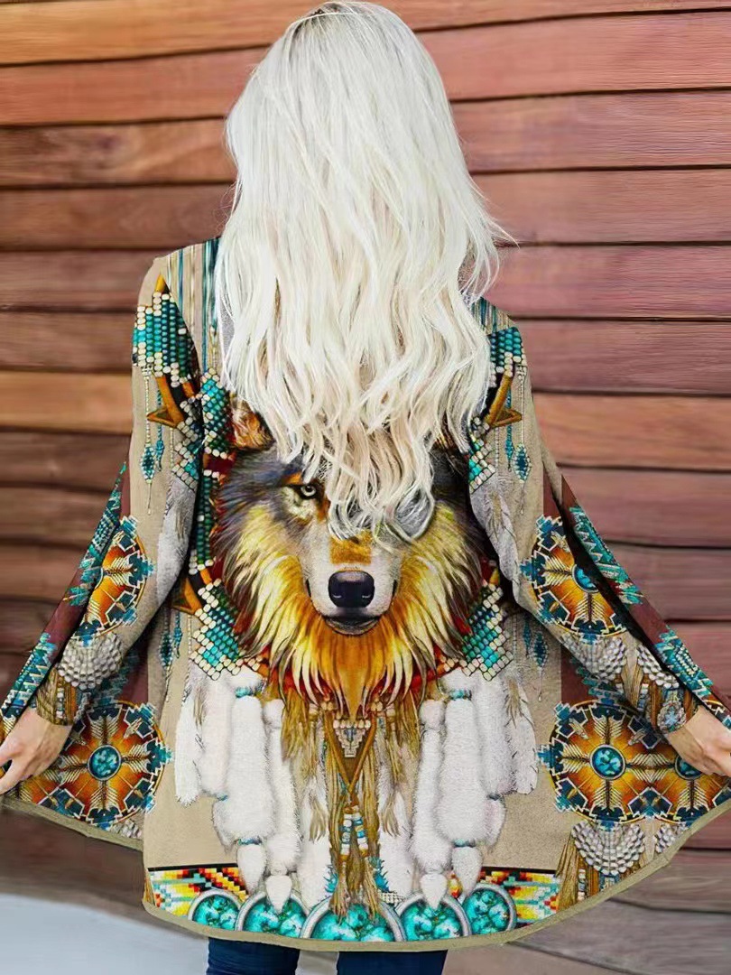 Women's Clothing Printed Trench Coat