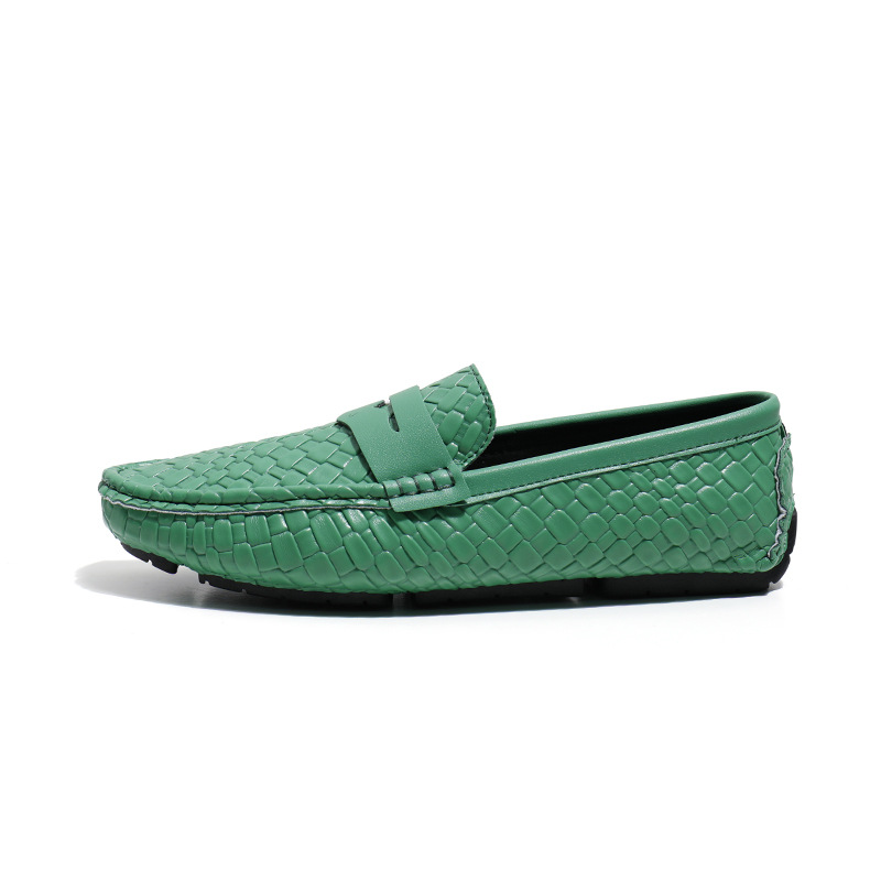 Men's Woven-pattern Leather Shoes Slip-on Loafers 22 bb21e5a0 9c16 4de6 9052 bf6693c23d70