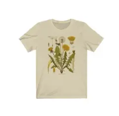 Dandelion Botanical Graphic Tshirt Hiking Shirt - Khaki - View 1
