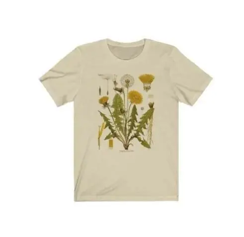 Dandelion Botanical Graphic Tshirt Hiking Shirt - Khaki