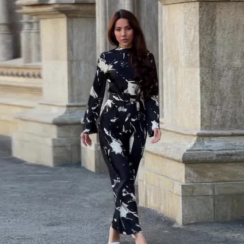 Women's Fashion Personality Retro Printing Dress