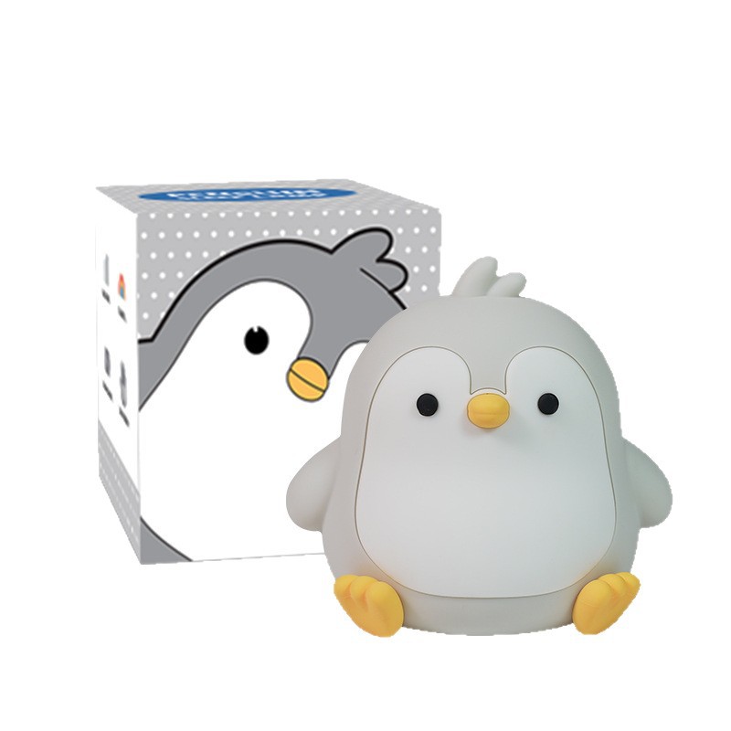 Baby Penguin Small Night Bedroom Bedside Silicone Pat Lamp - Image 4