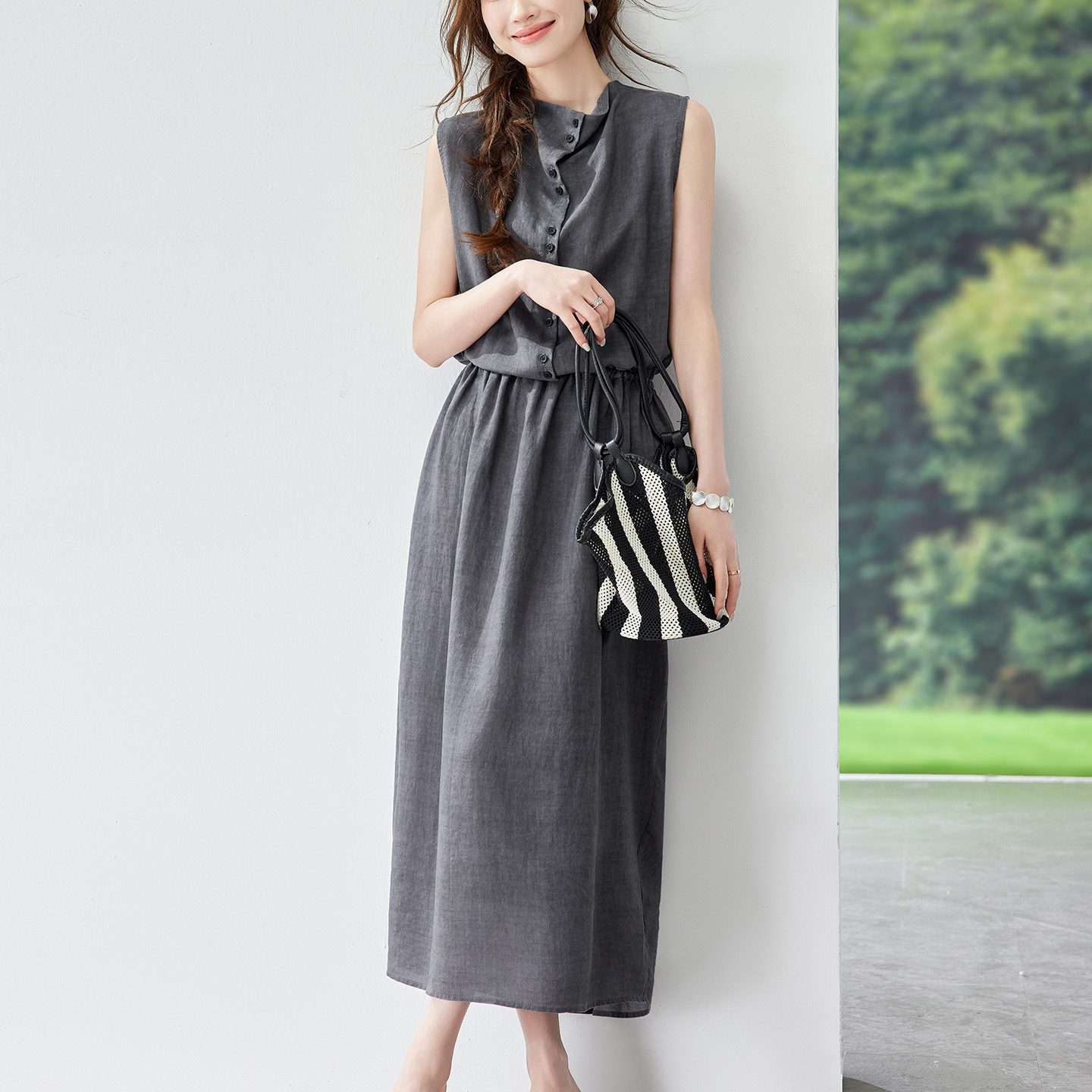 Sleeveless Long Dress Arrival Minimalist Style For Workwear