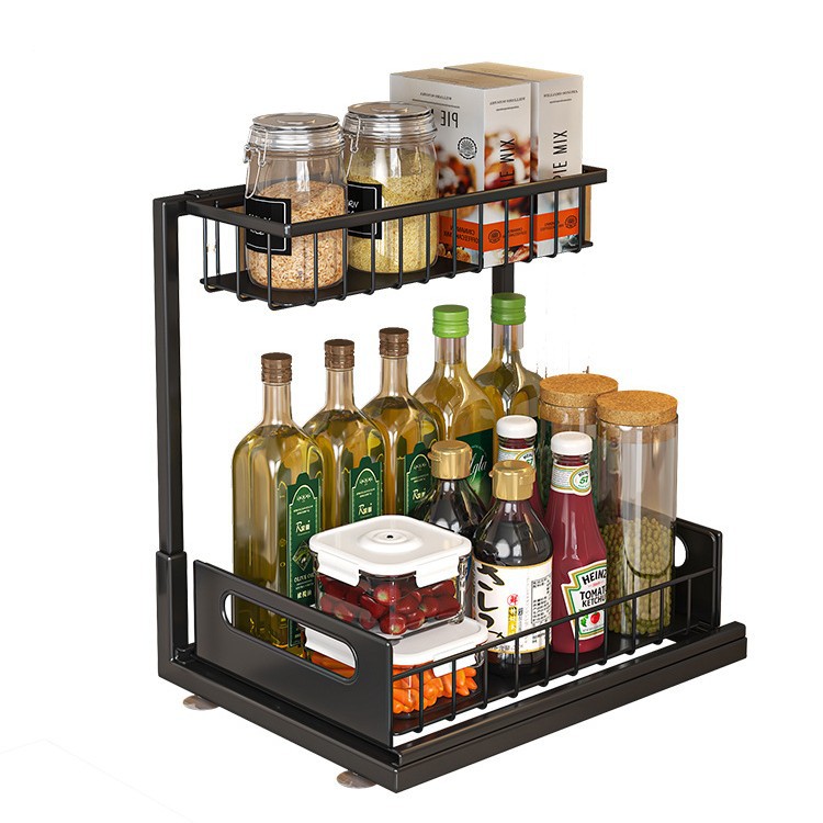 Under-the-sink Pull-out Shelf For The Kitchen Countertop Cornerstorage Rack For Spices And Condiments