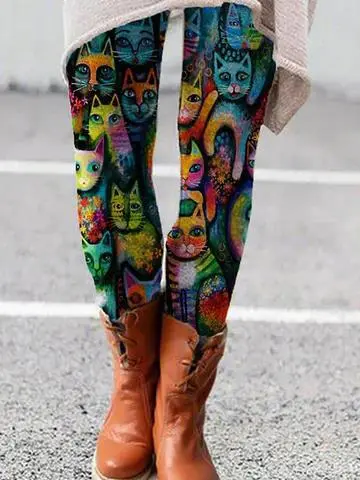 European And American Spring And Autumn New Digital Printing Fashion Leggings Trendy Yoga Pants Tights X6 S - Shop at LoveMi