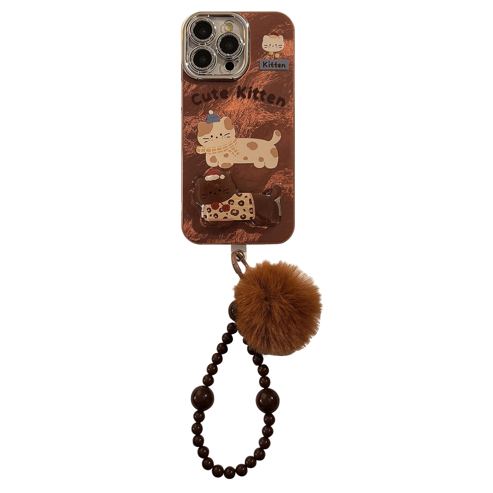 Adorable Brown Cat Phone Case With A Stand