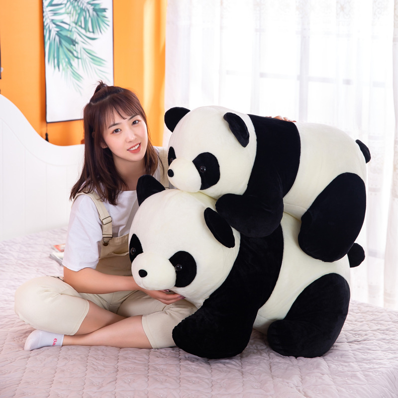 Children's Black And White Panda Stall Plush Toy