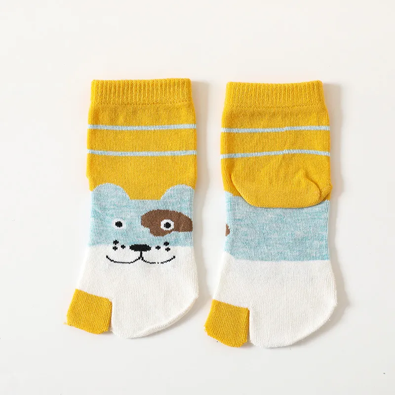 Children's Pure Cotton Cartoon Points Thumb Socks - Puppy-3To6 Years Old