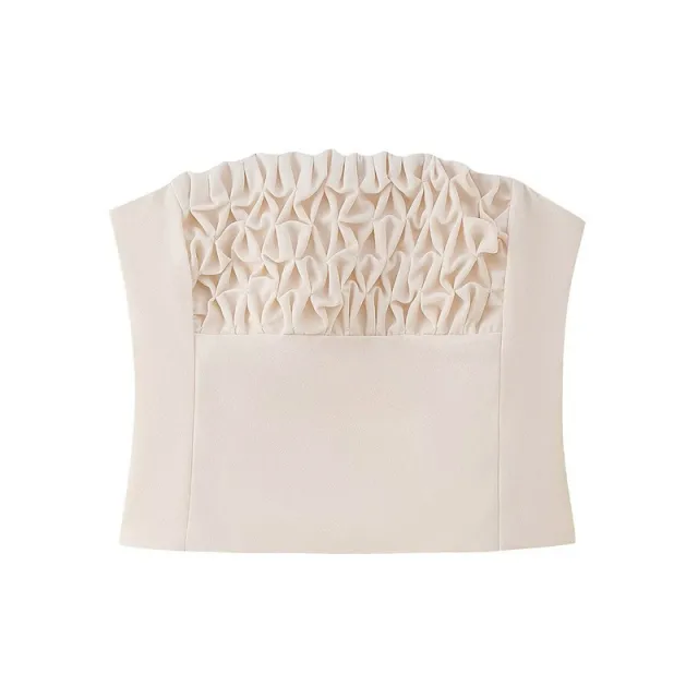 Fashionable Elegant Sexy Floral Decorated Strapless Top And Skirt Top - Shop at LoveMi