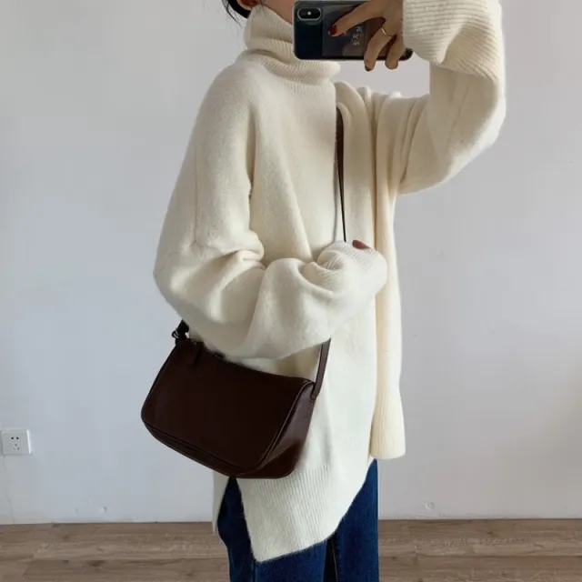 Soft Glutinous Idle Style Solid Color Turtleneck Sweater For Women White - Shop at LoveMi