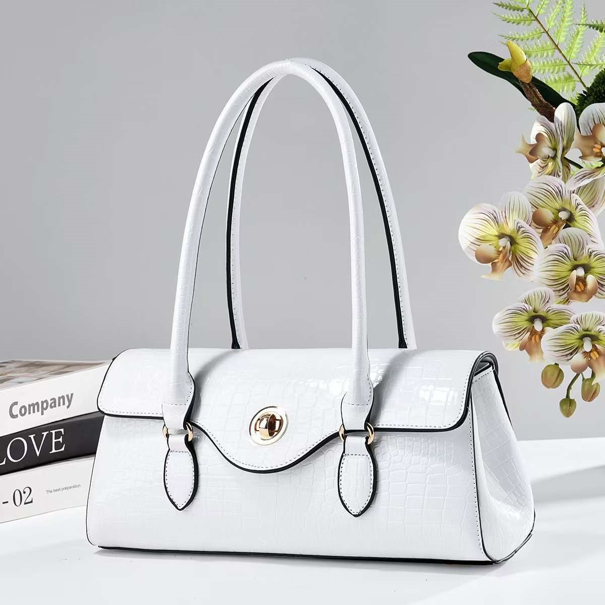 Crocodile-patterned Trendy Minimalist And Stylish Underarm Bag With A High Aesthetic Appeal