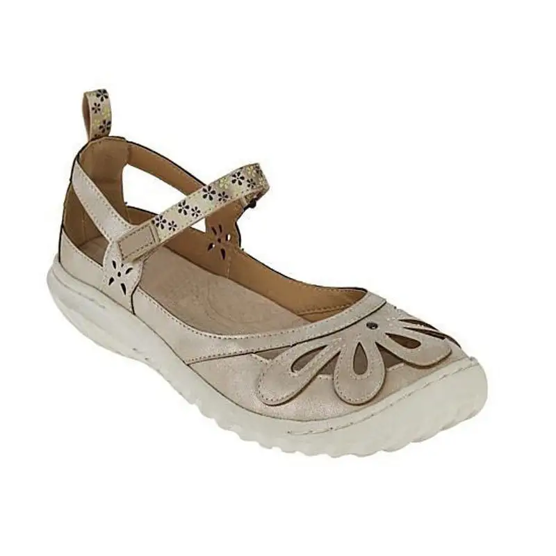 Plus Size Casual Fashion Hollowed-out Embroidered Sandals Round Toe Wedge