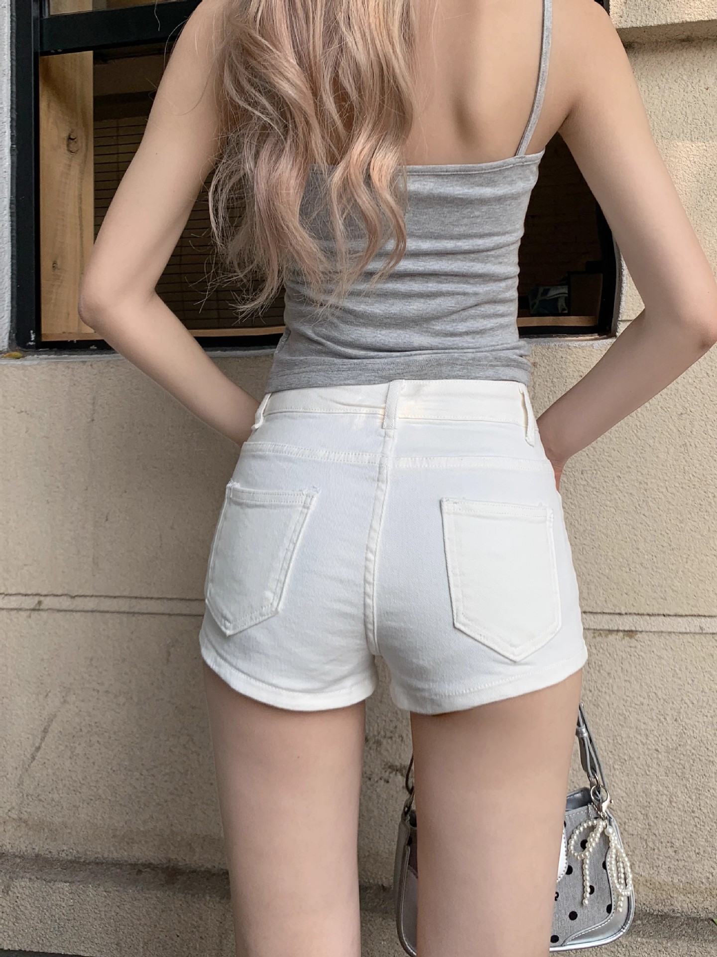 White Denim Shorts Stretchy Low Rise Summer Shorts 12 bb71f765 4bd2 4208 b5b6 4bf367cbdef9