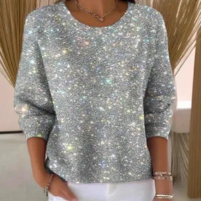Casual Jacket Knit Sweater Diamond patterned Long sleeve Silver - Shop at LoveMi