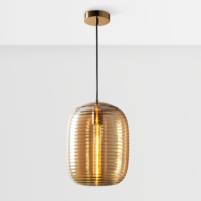 Post-modern Simple Personality Creative Striped Restaurant Bar Glass Chandelier