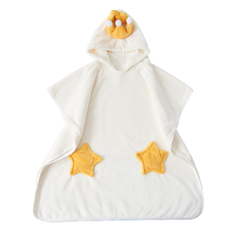 High-density Coral Fleece Absorbent Children's Hooded Cloak Bath Towel Cape