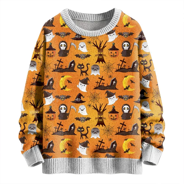 Printed Men's And Women's Round Neck Sweater Hy33015 - Shop at LoveMi