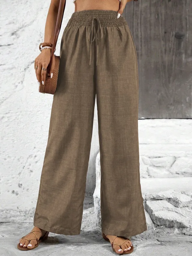 Retro Casual Pants High waisted Trousers Women Khaki - Shop at LoveMi