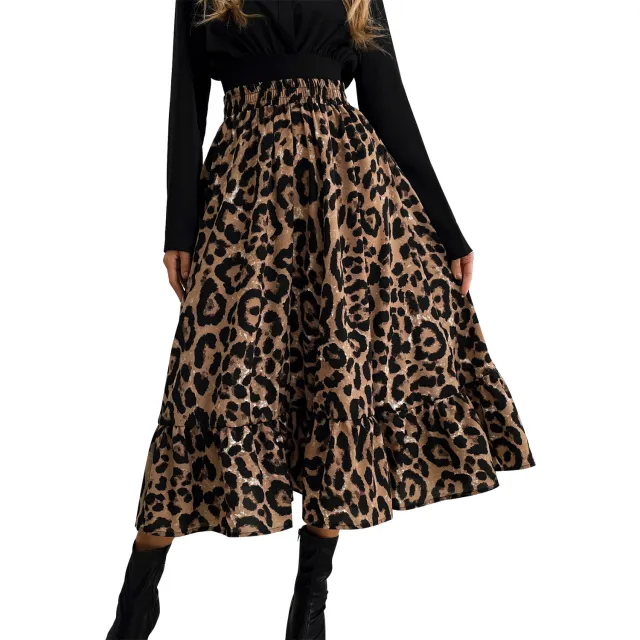 Women's Casual Leopard Print Simple Slim Skirt Leopard - Shop at LoveMi