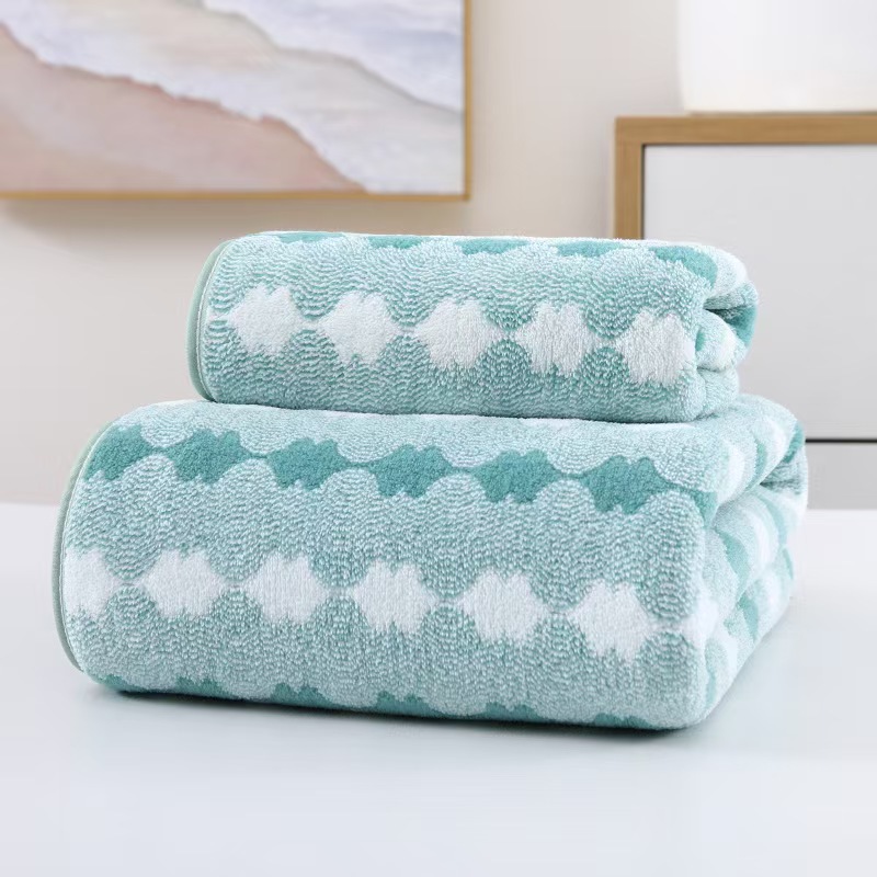 Wide Stripe Dark Stripe Coral Velvet Printing Towels Suit 8