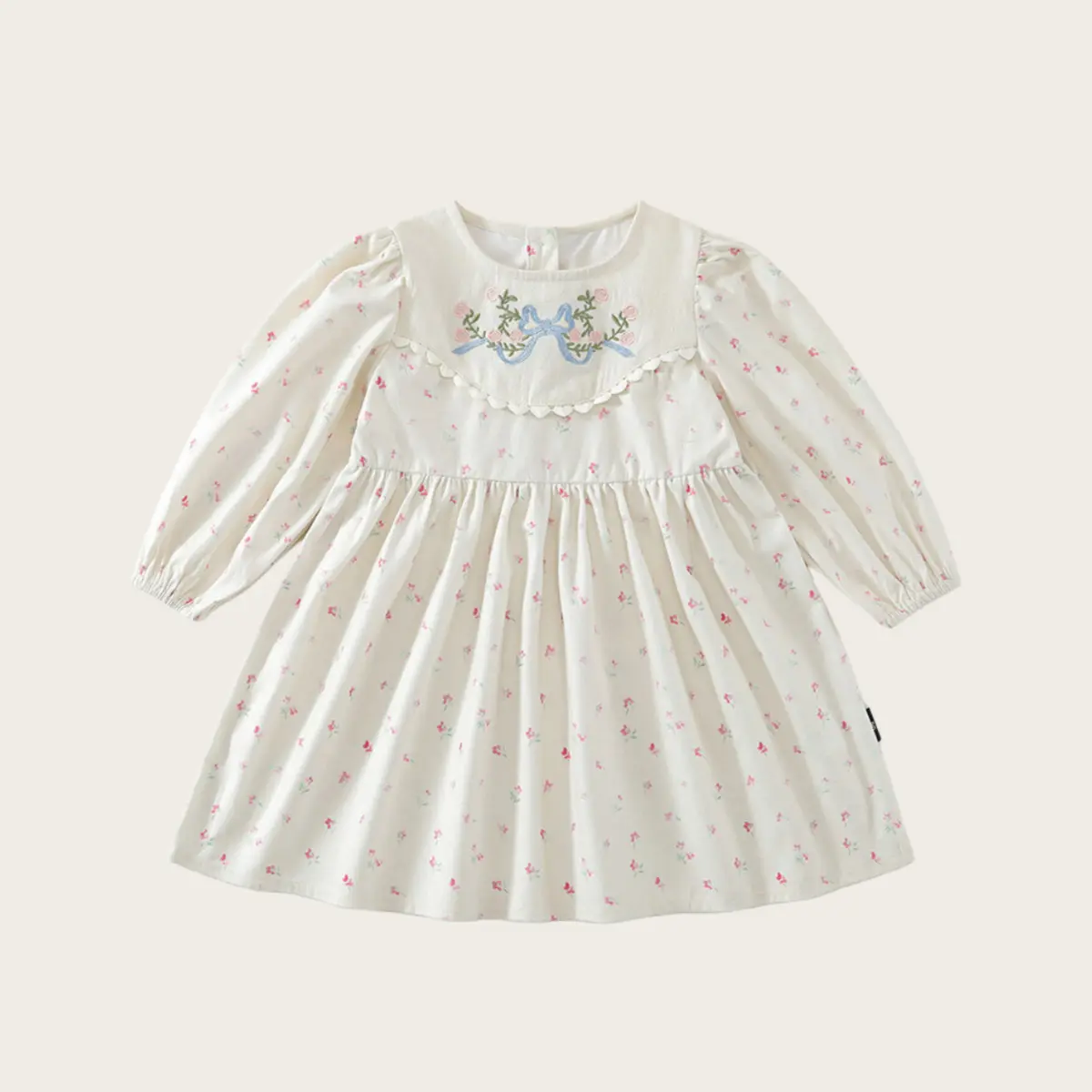 French-Style Vintage Floral Embroidered Dress
