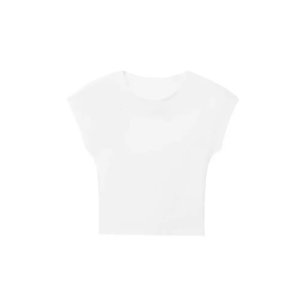 Slim Fit Micro Elastic European And American Summer Design Blouse Sleeveless - White