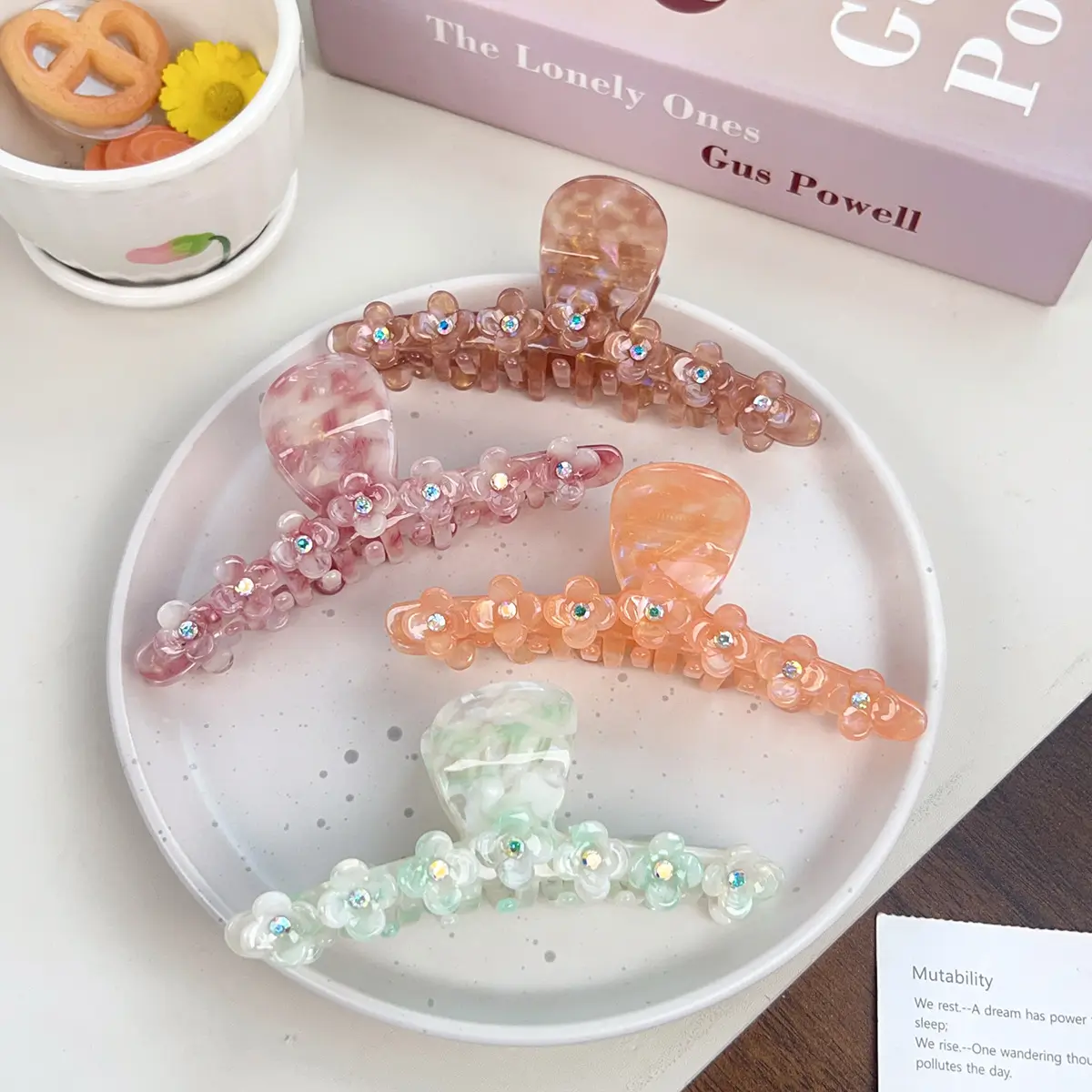 Arrival Three-dimensional Flower Full-rhinestone Hair Clip