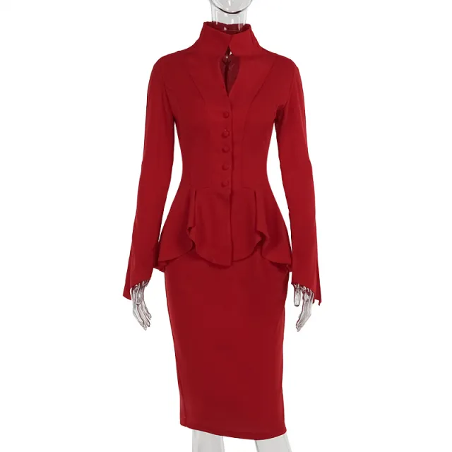 Autumn Fashion Style Elegant Slim Stand Collar Cardigan Suit Tan - Shop at LoveMi