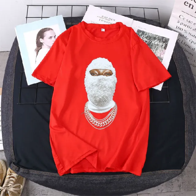 Black Short sleeved T shirt Women's Spring And Summer American Street Personality Loose Top Wear Red - Shop at LoveMi