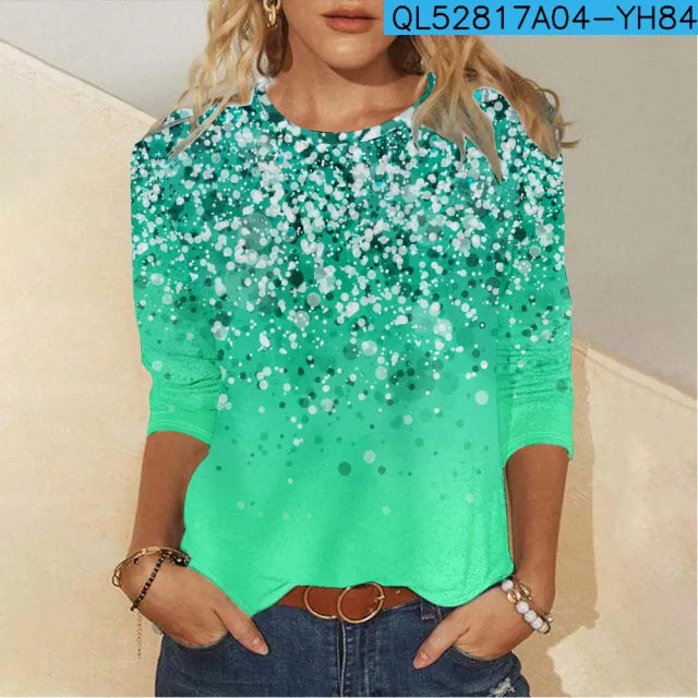3D Digital Printing Casual Long sleeved Women's T shirt 5 White Line Yh84 - Shop at LoveMi