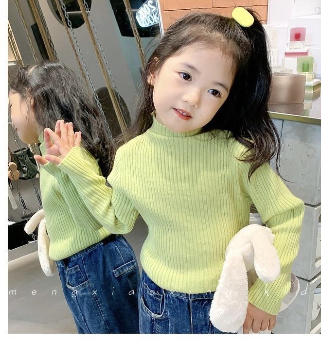 Soft Stretchy Pilling-resistant Knitted Base-layer Sweater For Girls