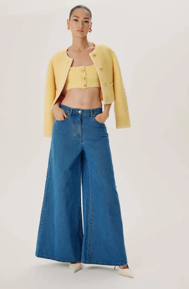 Retro Floor length Pants For Women Blue - Shop at LoveMi