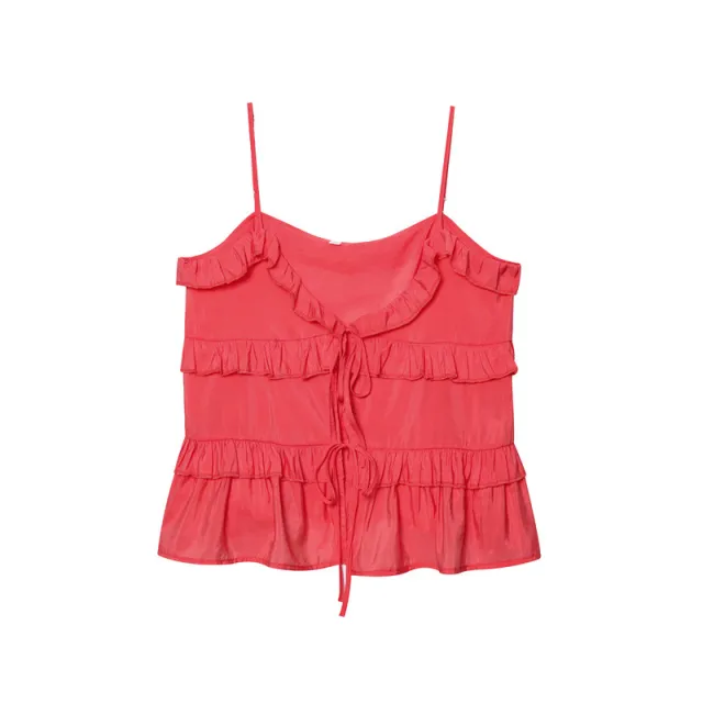 Gentle Age reducing Bow And Laminated Sling Top Watermelon Red - Shop at LoveMi