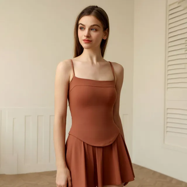 Beauty Back Exercise Vest Women's Double layer Outer Wear Fitness Yoga Rust Color - Shop at LoveMi