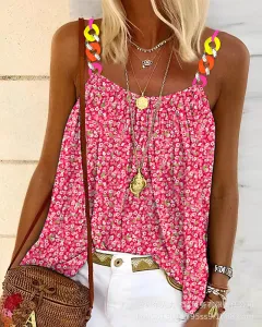 Women's Sling Colour Plaid Printed Top - Ods2341Ba1-L - View 1