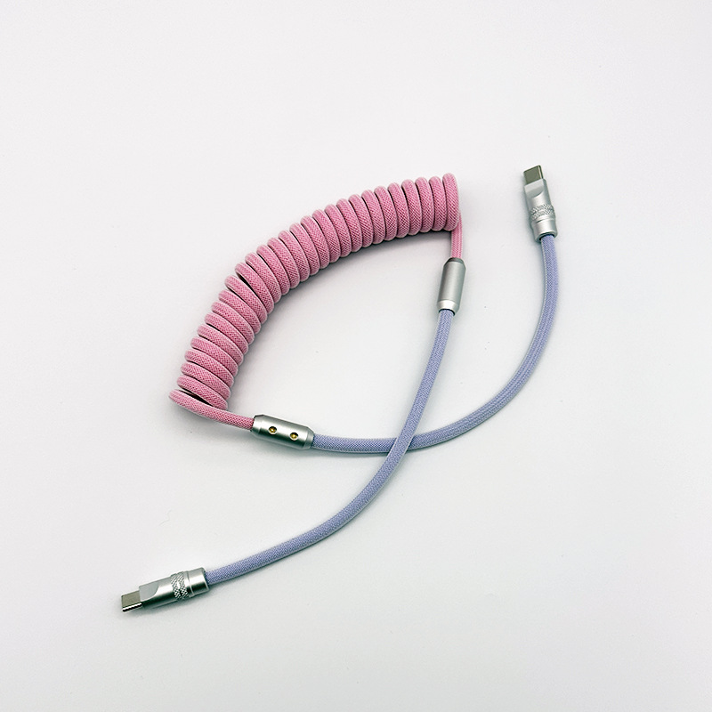CarPlay In-car Two-tone Braided Spring Data Cable