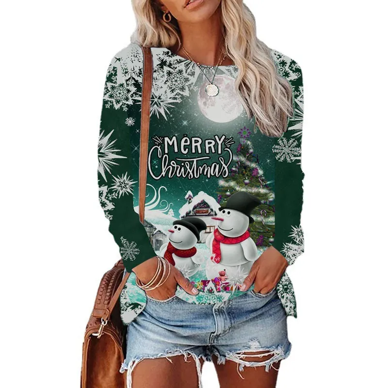 Round Neck T-shirt Loose Casual Top Women - Jyq4710406-5Xl