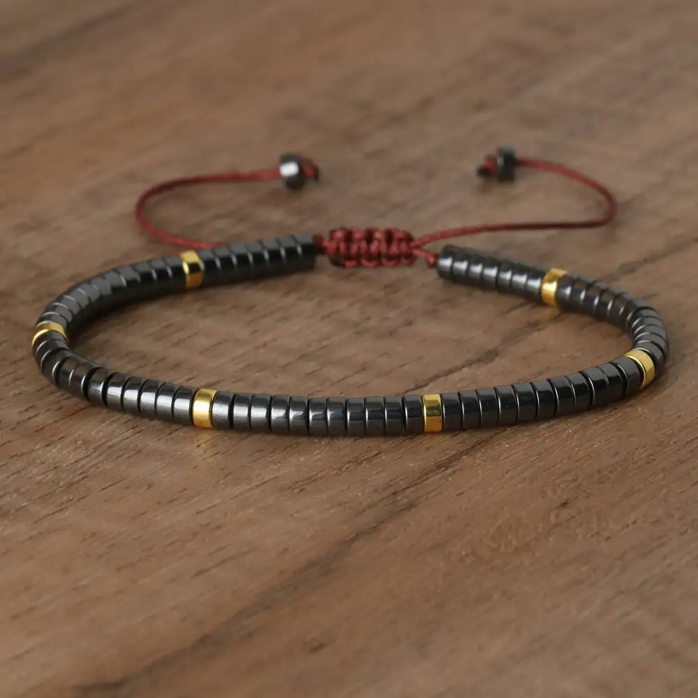 Spacer Beads Beaded Weave Bracelet Women's Natural Stone Adjustable Bracelet
