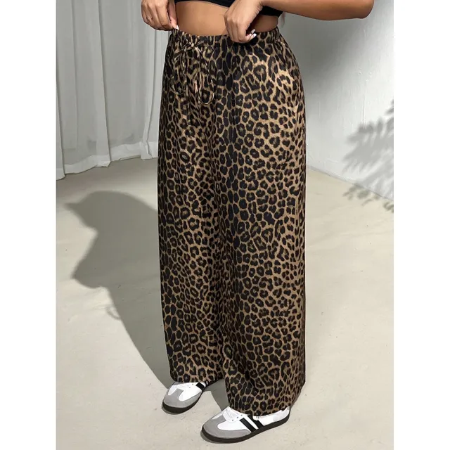 Straight Loose Trendy Wide leg Pants Leopard Print - Shop at LoveMi