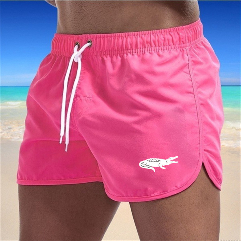Mens Fashionable Beach Shorts Polyester Multi-Color Sports Three-Quarter-Length Shorts 5