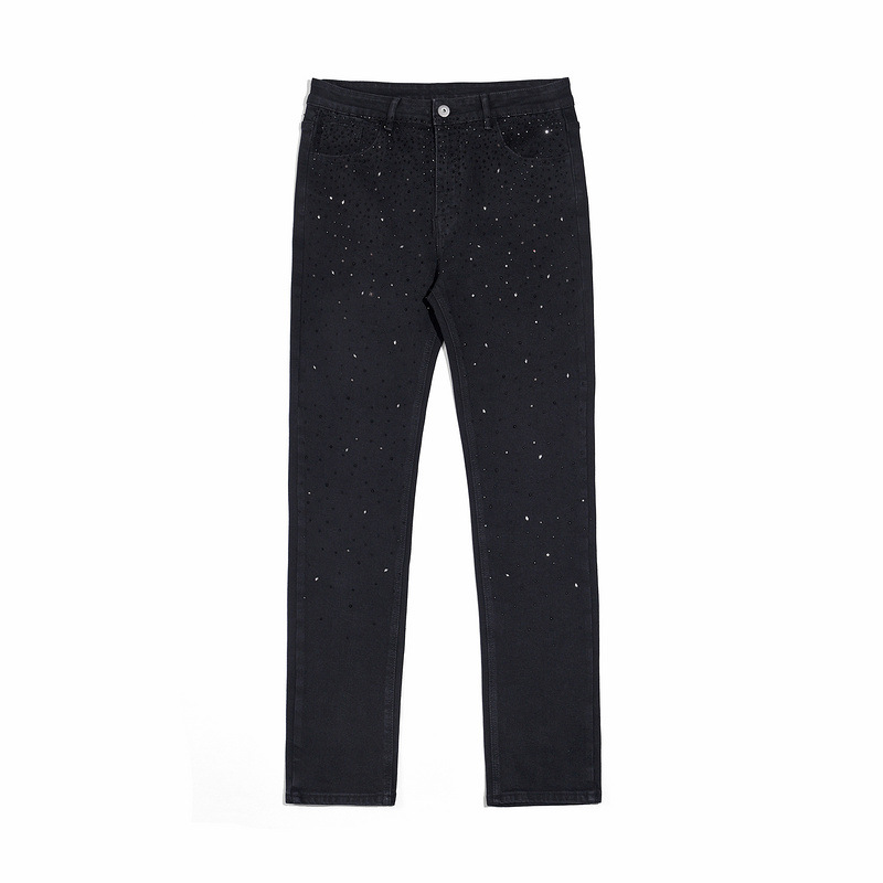 Title 1, Losse en casual jeans met diamant wassing en st...