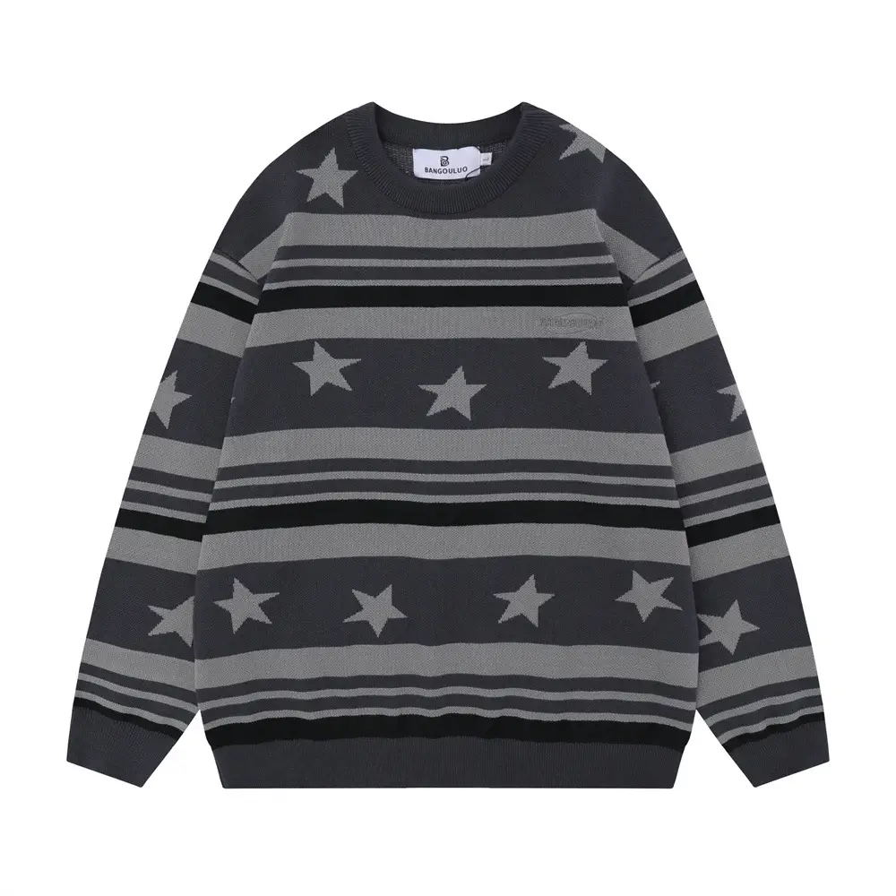 European And American Stripes XINGX Round Neck Long Sleeve Sweater