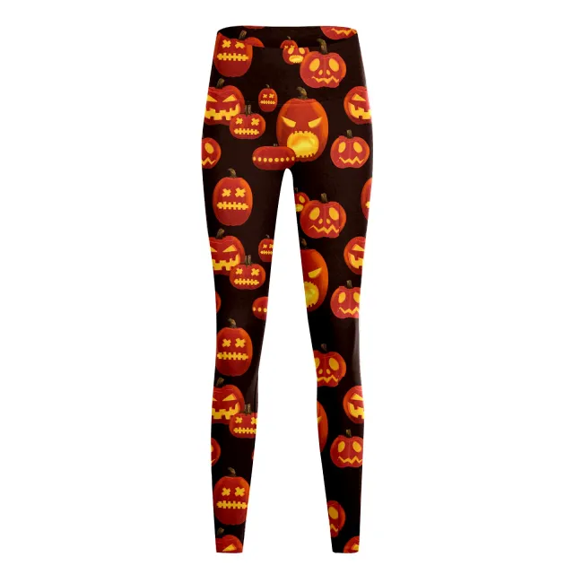 Women's Fashion Casual Halloween Pumpkin Print High Waist Yoga Slim Fit Fitness Pants Yjkxps151 Xl - Shop at LoveMi