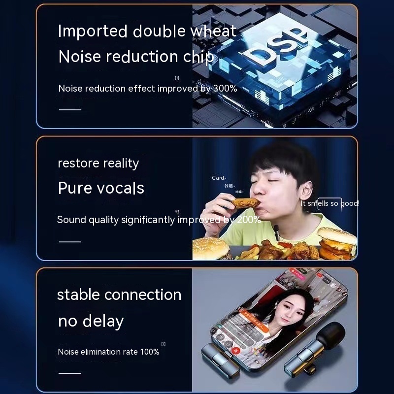 Microphone K8K9 Neckline Clip Live Radio Intelligent Noise Reduction - Image 15