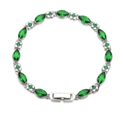 AAA Crystal Zircon Inlaid Fashion Jewellery Simple Bracelet - Green - View 1