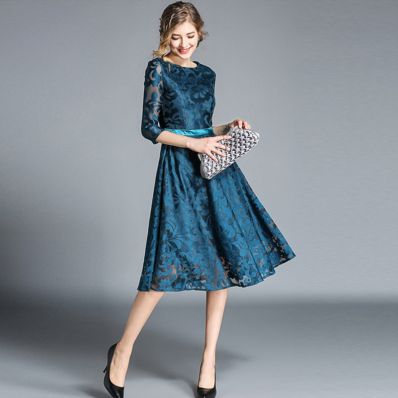 Lace Swing Midi Dress, picture 4 of 8