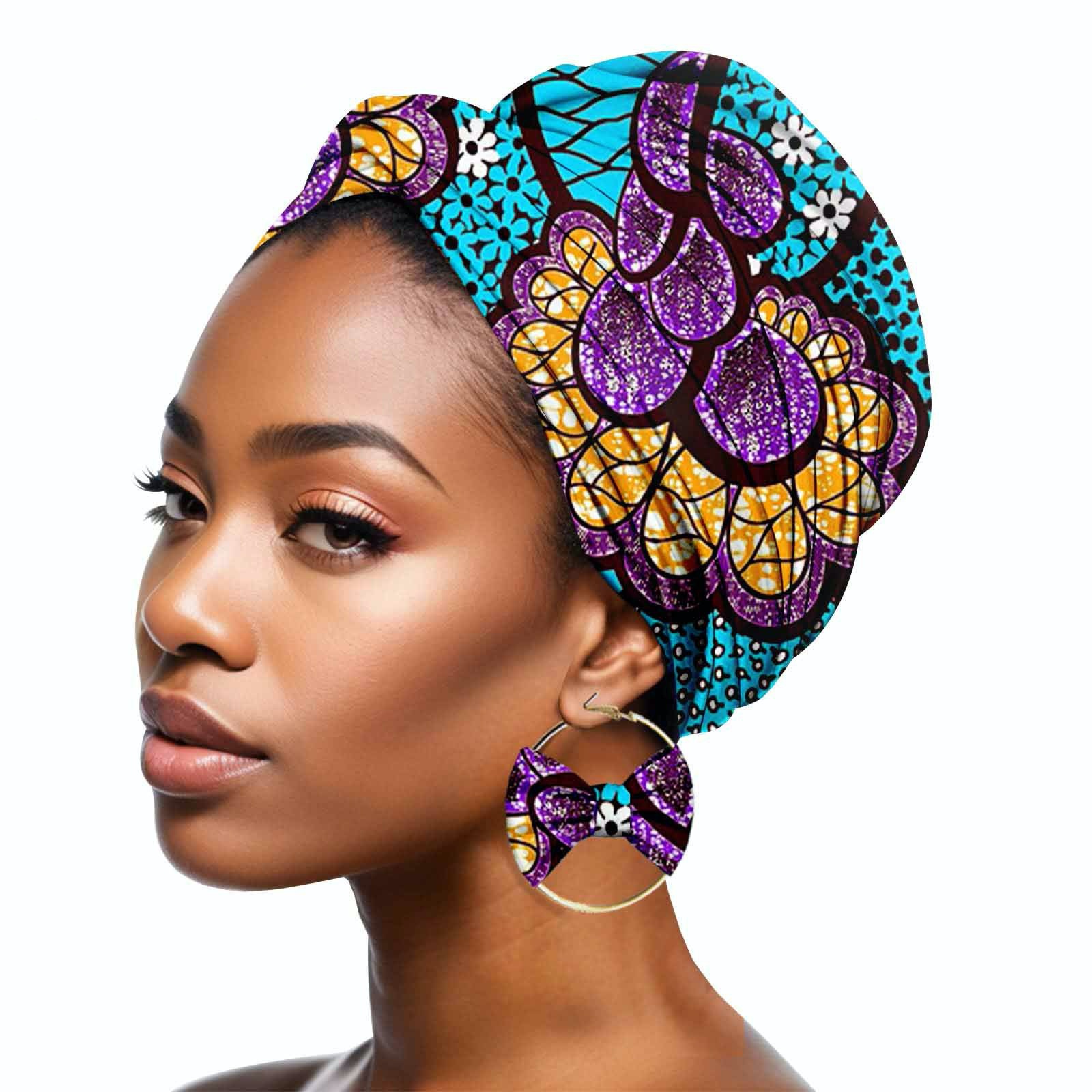 Duplex Printing Batik Headscarf Earrings A618 Hair Band Mask - Shop at LoveMi
