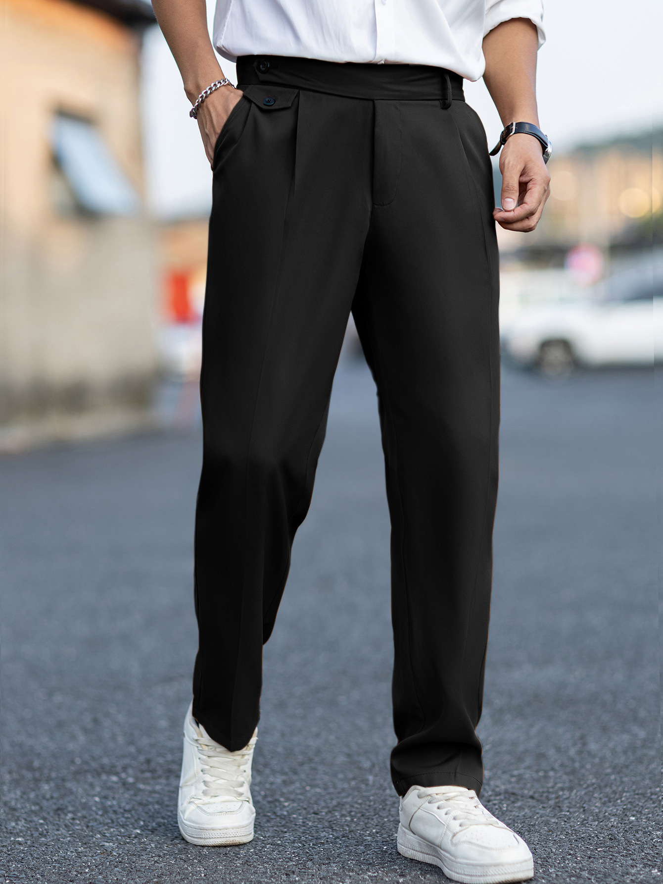 Mens Stylish Versatile Casual Straight-leg Trousers