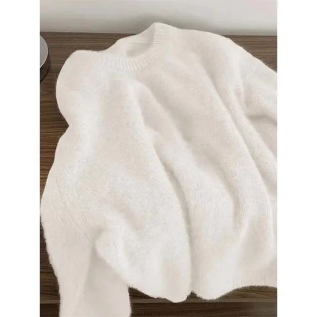 Soft Glutinous Pullover Women's Winter White - Shop at LoveMi