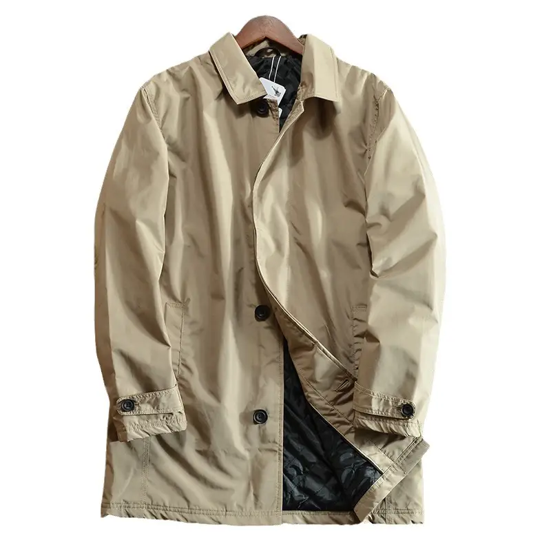 Men's Quilted To Keep Warm Coat Mid-length Trench Coat